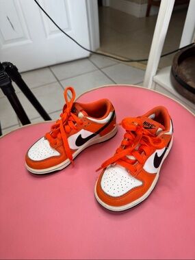 Nike Kids Dunk Low Halloween Orange White Black Sneakers DH9856-003 Sz 10.5C
